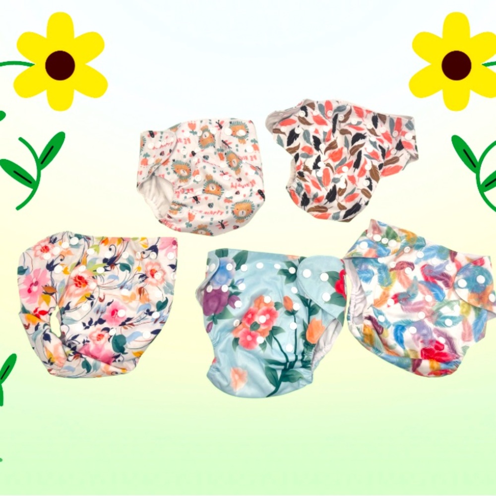 New WeGreeco & Baby Goal cloth diapers LOT - snap button